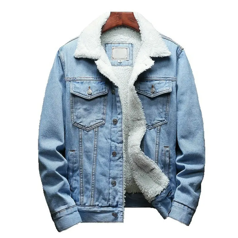 Goede Streetwear Mannen Jas En Jas Warme Fleece Denim Jas 2020 Winter Mode Heren Jean Jas Uitloper Mannelijke Plus Size