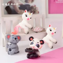 2 шт. 4-5 см мультяшная ручка палец фигурки животных кукла ПВХ анти стресс для непосед панда, коала Единорог подарок d10