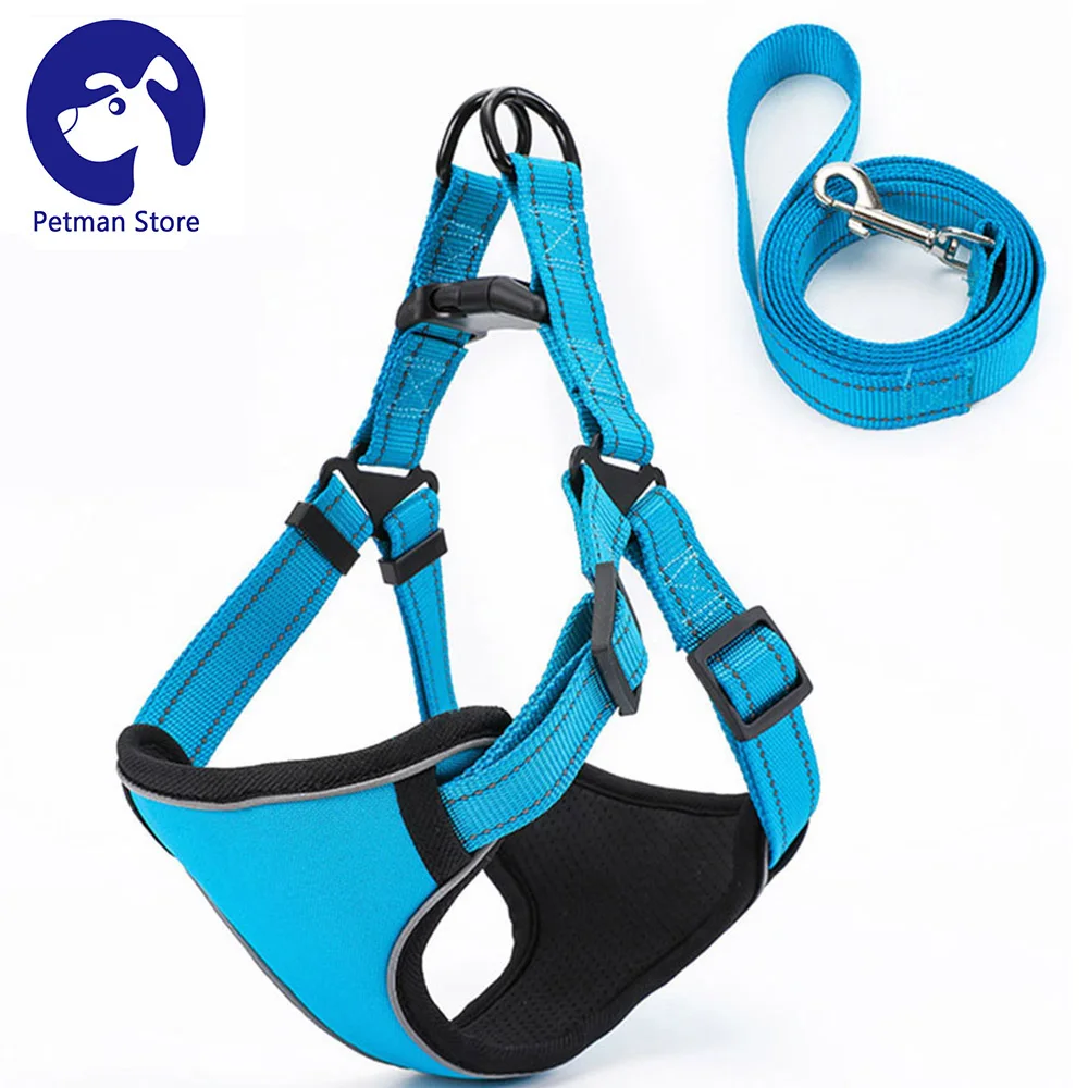 

Dog Harness Vest Dog Leashes Reflective Durable Breathable Soft Solid Color Pet Supplies For Small Medium Large Dogs