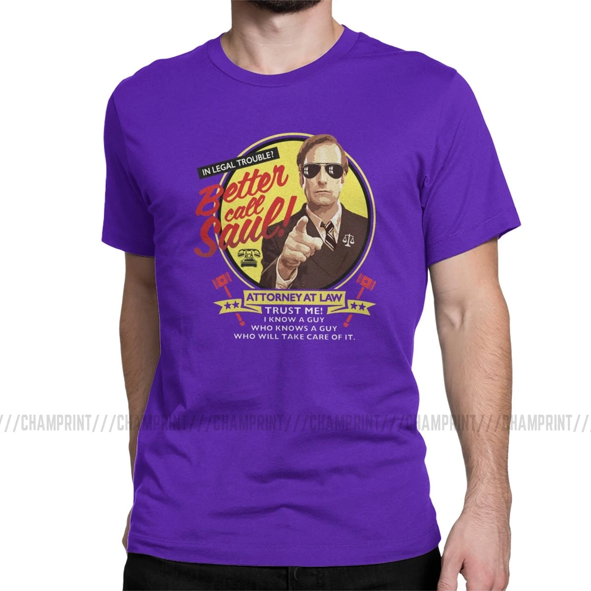 Новинка, футболка, If You'll Do That Call You Better Call Saul, футболки для мужчин, хлопковая Футболка с круглым вырезом, Подарочная одежда - Цвет: Фиолетовый