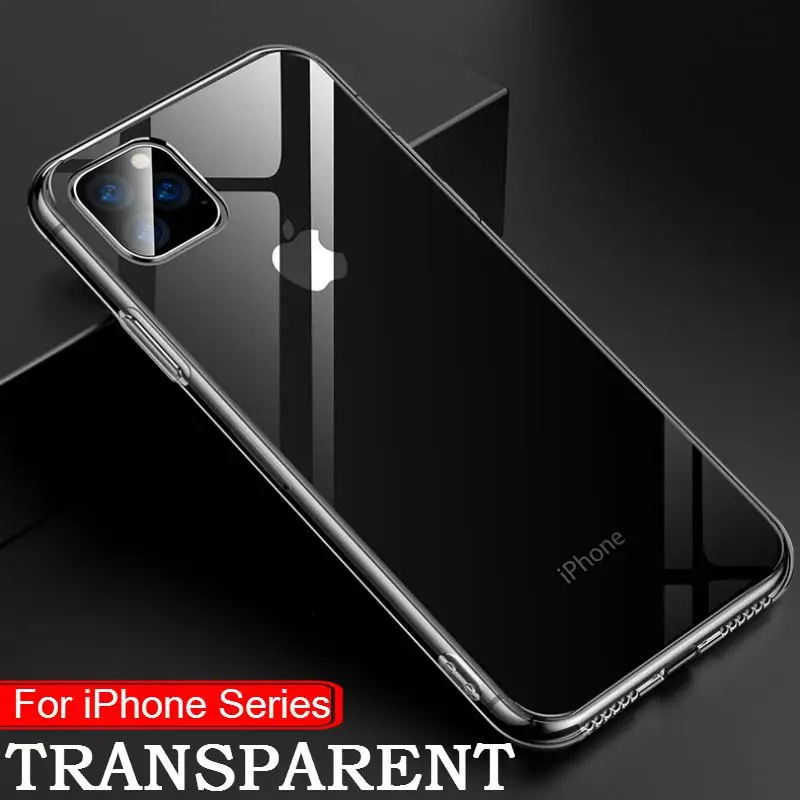 

Transparent Clear Case for iPhone 11 Pro Max 5.8 6.1 6.5 2019 6 6s 7 8 Plus Soft TPU Back Cover for iPhone XR X XS Max Case Capa