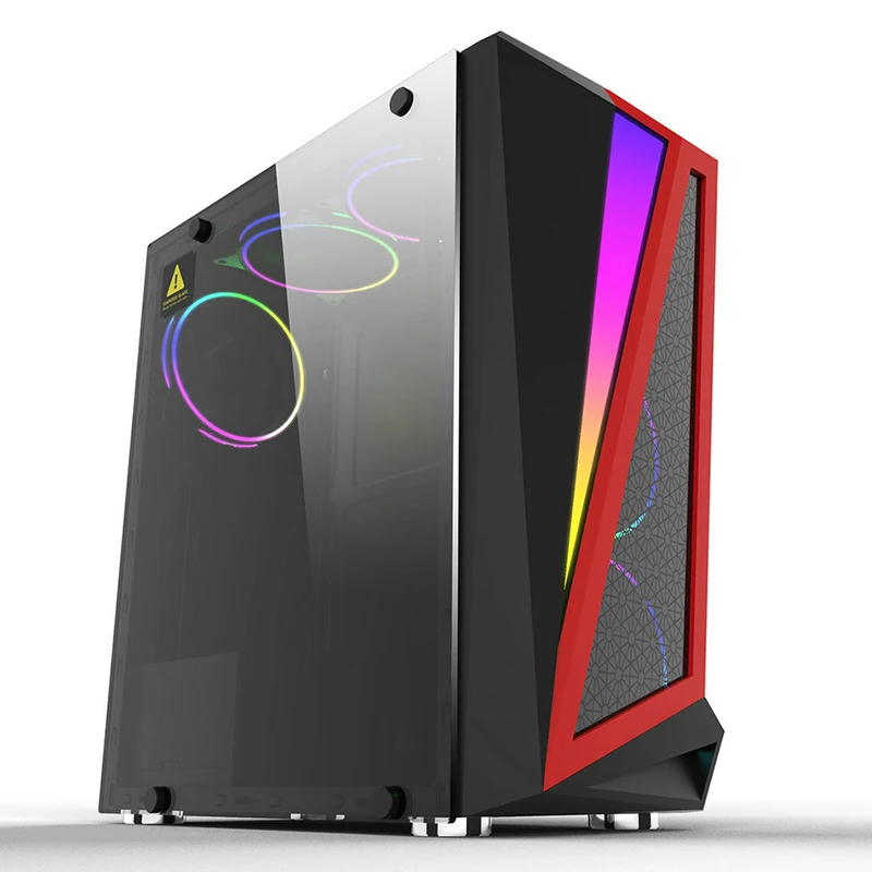 39*18*43.5cm DIY Gaming Computer PC Case ATX full side transparent Glass Panel RGB glowing Desktop Computer Mainframe Chassis