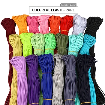 

100M 2.5mm Width DIY Mask Bedspread Cuff Sewing Craft DIY Mask Rope Band Multisize Elastic Bands Braided Elastic Band Cord Knit