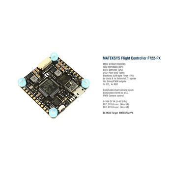 

MATEKSYS F722-PX Flight Controller STM32F722 MPU6000 BMP280 Pixel OSD 32M Flash Blackbox for RC Drone Airplane