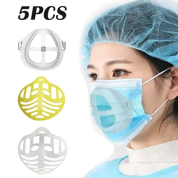 

5 Pcs 3D Mask Bracket Gold PEAnti-boring Breathable Face Masks Holder Support Brackets for Adult Party Event Masks Accessories