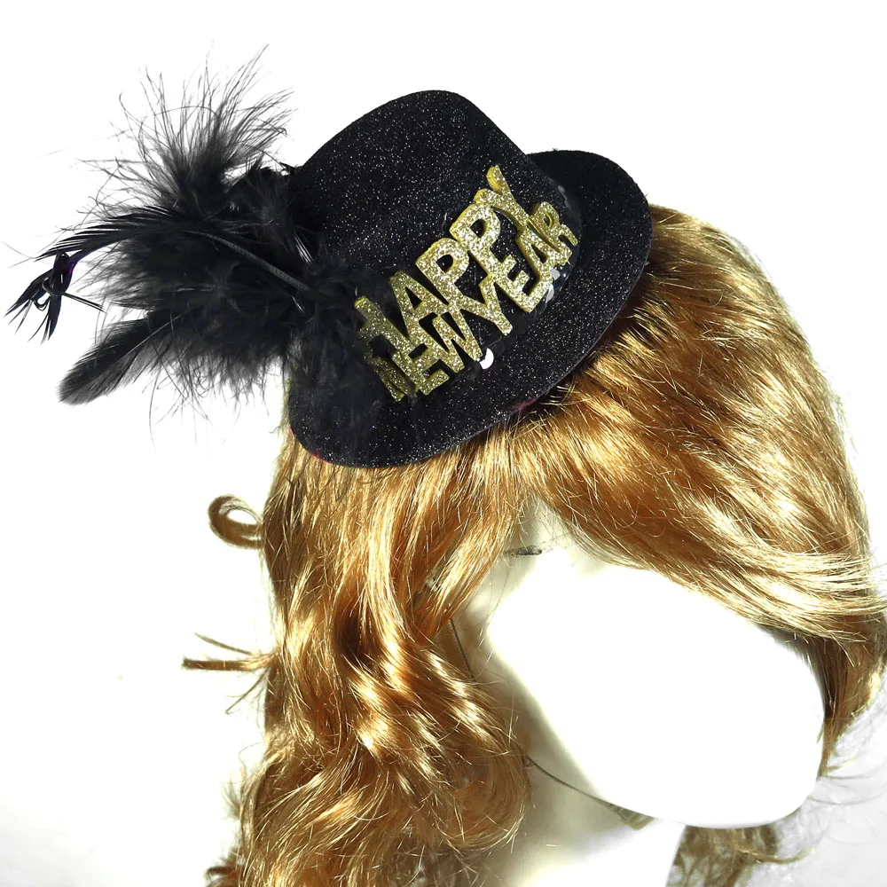 Goldnewyeartophat Новинка, рождественские, новогодние, вечерние, на Хэллоуин, шапка на голову, праздничные, вечерние, аксессуары, веселые украшения для вечеринки - Цвет: Goldnewyeartophat