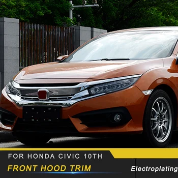 

Auto Car-styling Front Hood Trim Grill Cover Sticker Exterior Accessories for Honda Civic 10th 2016-2020