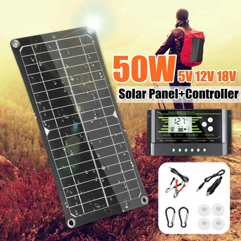 

Hot 50W 18V Solar Panel USB Output Solar Cells Poly Solar Panel 10/20/30A Controller for Car Yacht Battery Boat Charger