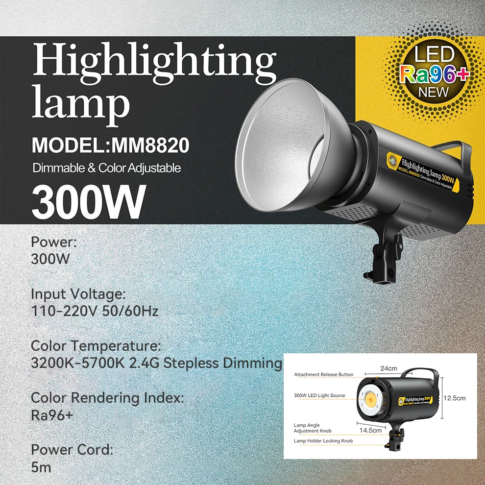 LED Video Light Photography Lamp 100W 3200-5700K Brightness Dimmable Lighting For Studio Video Shooting Portrait Live Streaming