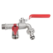 DN20 3/4 ''латунь 1 в 2 из стиральная машина кран Мужская резьба двойной смеситель для крана с клапаном управления потоком воды