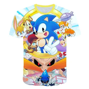 

New Childrens Toys summer cartoon kids t shirt 3D Print Anime Sonic The Hedgehog T Shirt Kids Boy Girl Short Sleeve Pullover