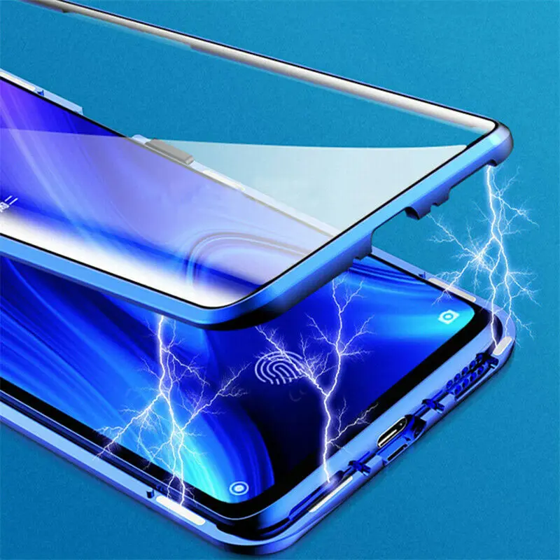 Чехол с магнитной адсорбцией для Xiao mi Red mi note 7 8 Pro, чехол из закаленного стекла для Xiaomi mi 9T Pro 9 SE, прозрачный чехол 360, полное покрытие