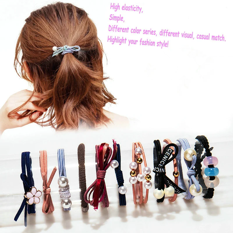 Много повязки на голову для девочки мульти эластичная резинка для волос веревки для волос корейский стиль лента для волос, аксессуары для волос, mori girl резинка для волос