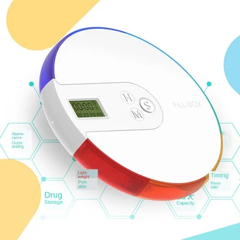 

7 Grid Pill Box Electronic Timing Rainbow Pill Reminder Portable Elderly Medicine Timing Reminder Case Smart Timing Reminder