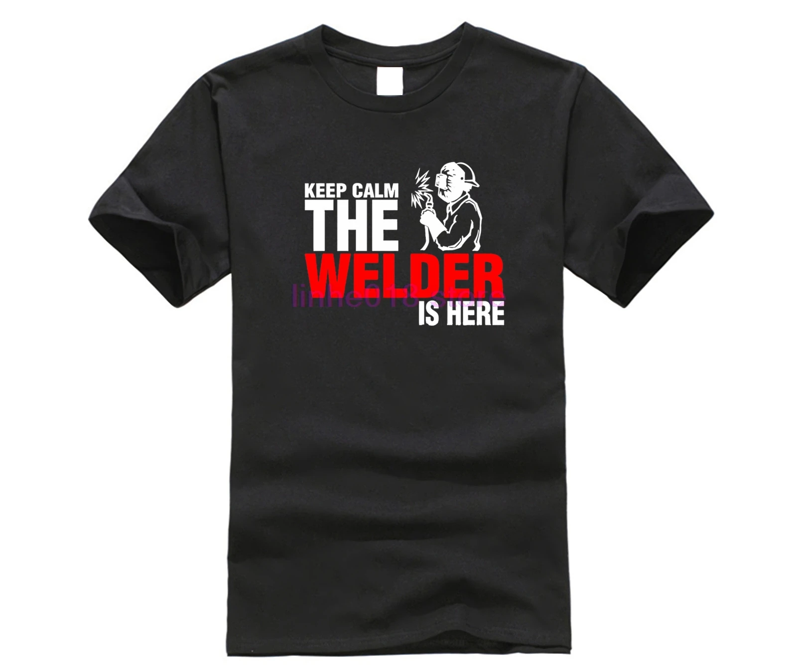 Футболка Keep Calm с надписью The Welder Is Here хлопковые мужские футболки на заказ модные
