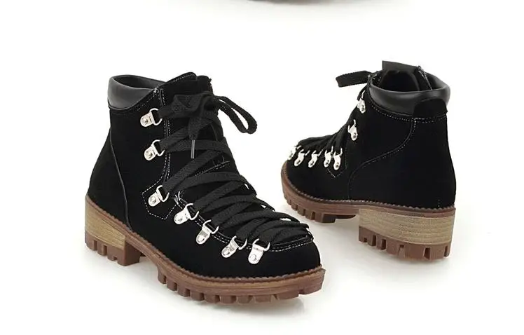 Зимние Повседневные женские ботинки; botas mujer Zapatos De Mujer; зимние женские матовые короткие однотонные ботинки с низким вырезом; обувь с бантом - Цвет: black