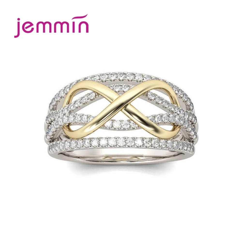 

925 Sterling Silver Statement Ring for Women Exquisite Engagement 8-year Anniversary Gift Number 8 Shape Fashion Jewelry