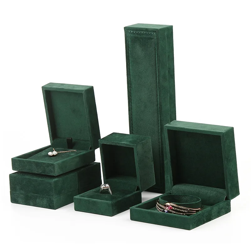 PU Leather Jewelry Box Ring Box Pendant Box  Earring Box Green Blue Gift Box 