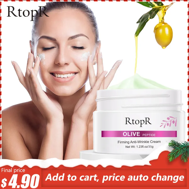 Olive Peptide Firming Anti Wrinkle Cream Reduce Face Fine Lines Tighten Pores Whitening Oil Control Acne 1
