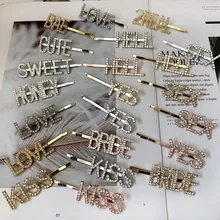 1 шт. женские буквы Стразы хрустальные шпильки для волос металлические заколки для волос аксессуары для волос серебро/золото да/секс/поцелуй 1 шт. женские буквы Стразы хрустальные шпильки для волос металлические заколки для волос аксессуары для волос серебро/золото да/секс/поцелуй