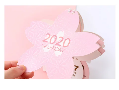 

1 PC Colorful Modeling Desk Calendar Cherry Blossom Small Pig Pink Cartoon Styling 2020 Creative Fresh Decoration 4 Styles