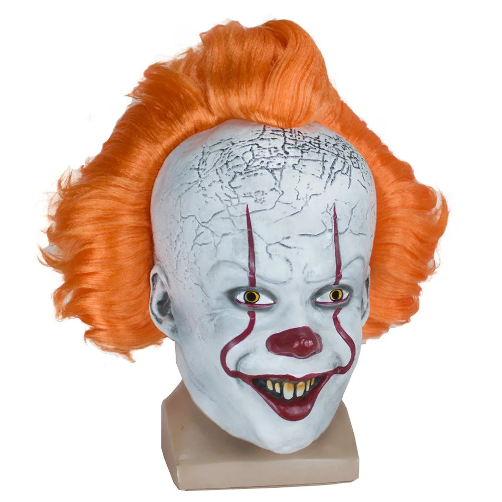 Страшная Клоун Маска пеннивайза с париками косплей маски на Хэллоуин страшная маска