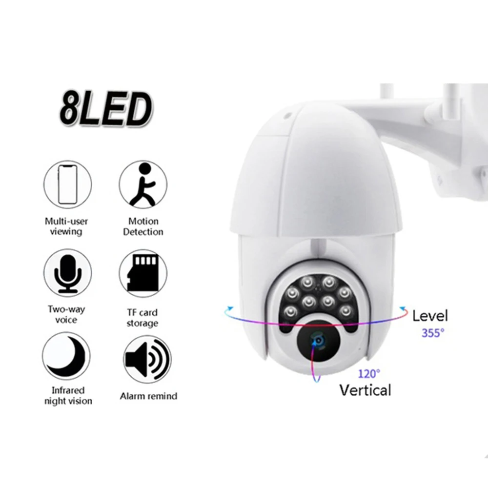 Интерактивная Беспроводная Poe камера CCTV 1080P наружная PTZ Wifi безопасности