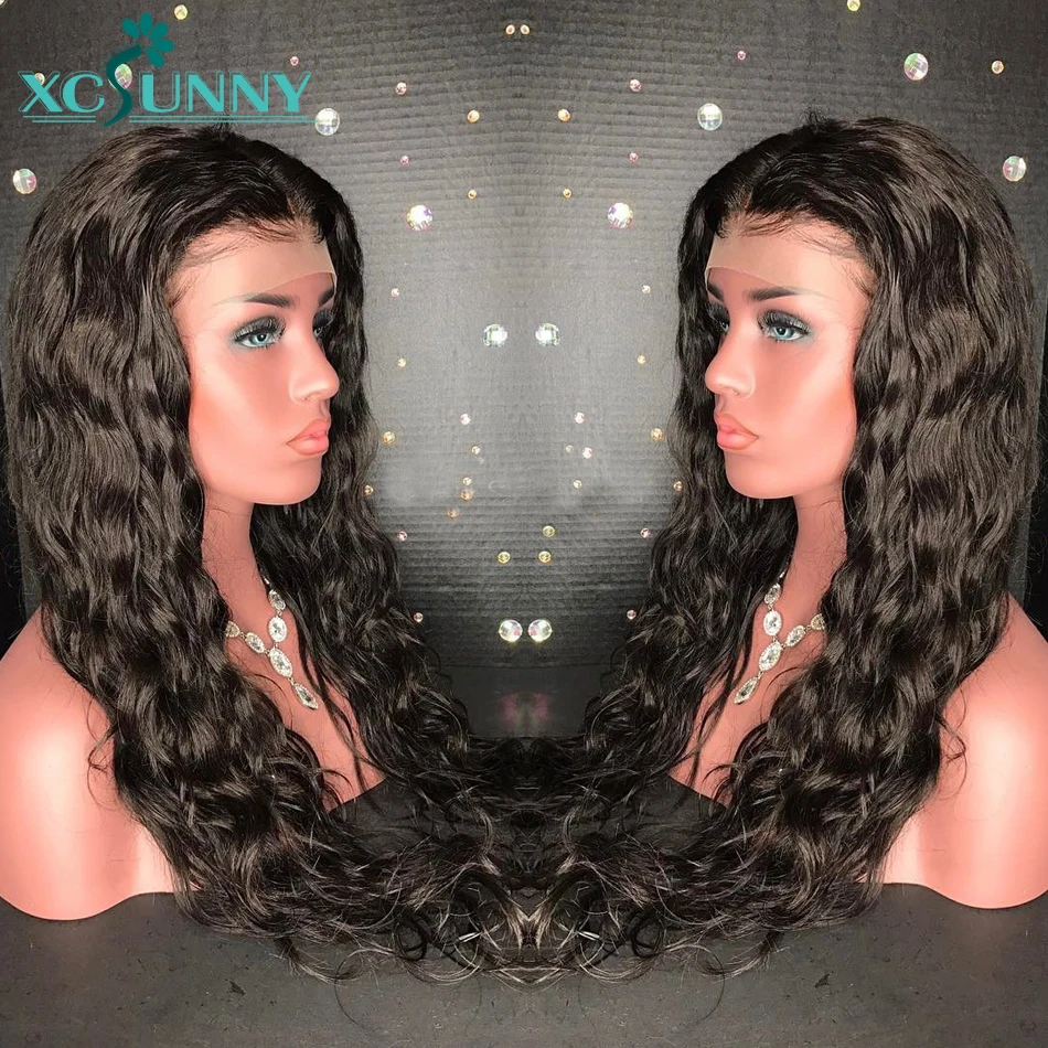 180% Плотность 13X6 глубокая волна Синтетические волосы на кружеве парик Малазийские Волосы Remy человеческие волосы парики шнурка для Для женщин предва Xcsunny