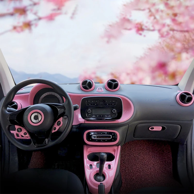 Розовые милые аксессуары для салона автомобиля девочек Mercedes Smart 453 Fortwo ForFour
