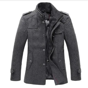 

dropshipping New Style Autumn and Winter Jackets Men Wool Jacket men's slim fit thickening Winter coat men Short Trench Jacket