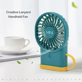 

Portable Mini Lithium Fan USB Charging Handheld Fan Silicone Base Third Gear Adjusting Home Office Cooling Desktop Small Fan