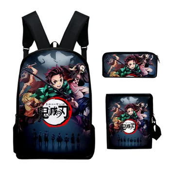 

New Cartoon Demon Slayer School Bags for Boys Girls Fashion School Backpack for Children Bookbag Anime Mochila Escolar
