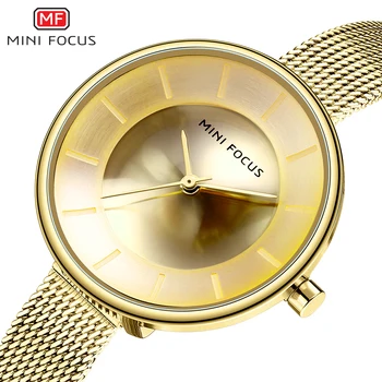 

MINIFOCUS Girls Golden Clock New Luxury Brand Full Steel Waterproof Women's Dress Fashion Casual Watches Relogio Feminino MF0331