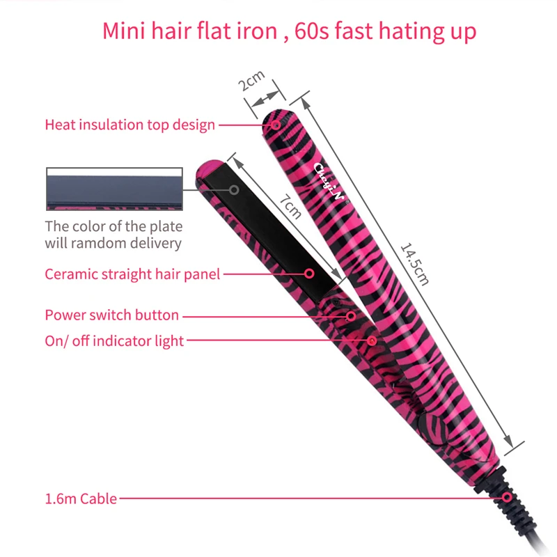 CkeyiN Мини дорожный выпрямитель для волос утюжок стильные керамические плоские электронные нагревательные пластины инструмент для укладки волос для DIY волос