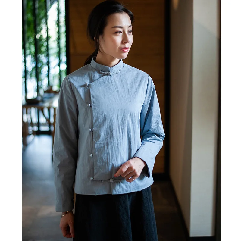 

Cotton Coat Women's 2018 Origional Ethnic-Style Handmade Frog Retro Stand Collar Cotton-padded Clothes Women's Short Cotton Coat