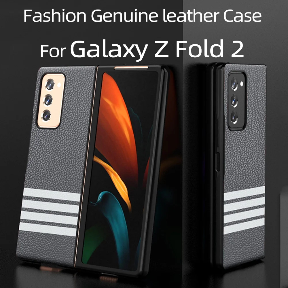 Galaxy раза 2 Чехол кожаный флип чехол для Z Fold2 5G натуральная кожа мобильный телефон