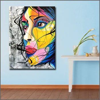 

Large size handmade Graffiti on wall pop art home art modern decoration room paint canvas paintings No framed