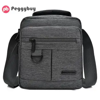

Men Oxford Shoulder Bag Solid Business Crossbody Handbag Male Casual Zipper Multi-pocket Messenger Bags for Vacation and Travel
