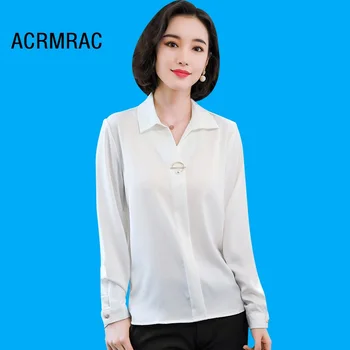 

Women shirt Slim Autumn Winter Long sleeve OL Formal Solid color Blouses & Shirts Women 6319
