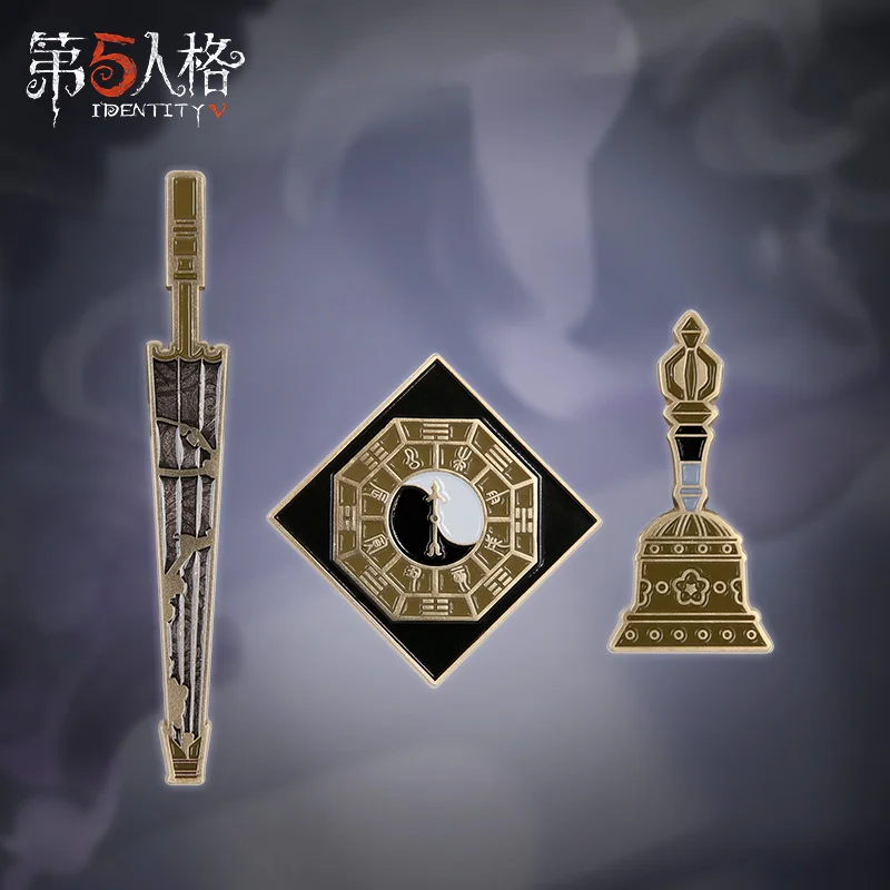 

3 pcs Anime Game Identity Cosplay Metal Ornament Bedge Bags WuChang Weapon Badge Button Brooch Pin Souvenir Limit Costume Props