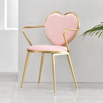 

Customizable Fashion Dining Chair Restaurant Cafe Milk Tea Shop Leisure Net Red Modern Simple Heart-shaped Makeup Chair