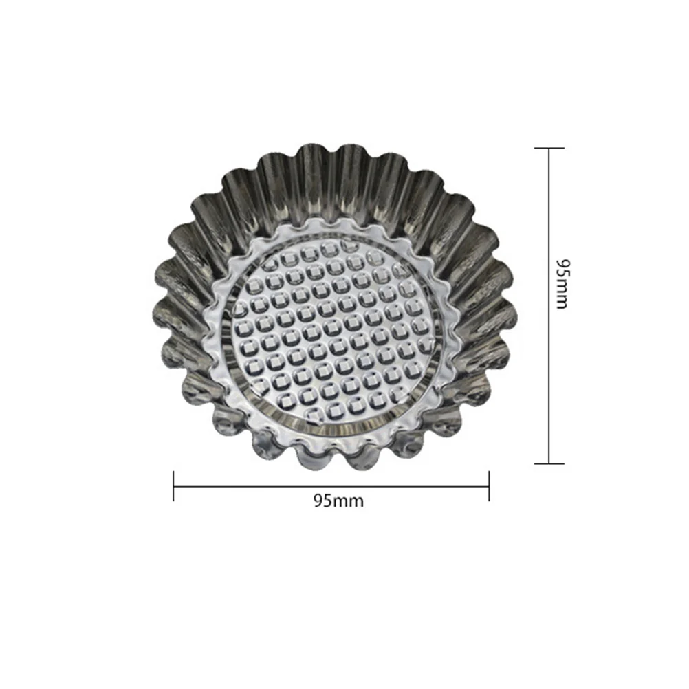 20 PCS Kitchen Stainless Steel Egg Tart Mold Round Shape Fluted Design Cupcake Baking Molds Reusable Metal Muffin Baking Cups