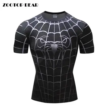 

Spiderman 3D Print t shirts Men Compression fitness shirts Superhero Tops costume Short Sleeve Fitness T-shirts
