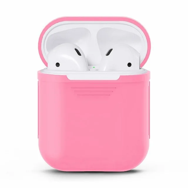 Мягкий силиконовый чехол наушники для Apple Airpods Bluetooth беспроводные наушники коробка для наушников для Air Pods вкладыши наушников сумка для наушников - Цвет: Розовый