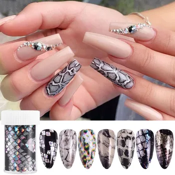 

Snakeskin Marble Image Nail Foils Transfer Stickers Tips Nail Stripe Wraps Nail Art Decoration