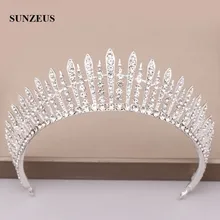Свадебные аксессуары для невесты блестящие стразы свадебные диадемы и короны Принцесса Вечерние головные украшения SQ441