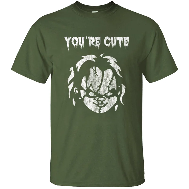 Футболка с принтом Comical You Re Cute chacky Scar для мужчин и женщин, одноцветная, размер S-5xl, Kawaii, Мужская футболка с круглым вырезом, хлопок, хип-хоп