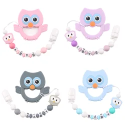 Juego de chupete de dibujos animados para niños y niñas, Set de cadena con cola de búho, accesorios para bebé, soporte para pezón, cuentas de silicona, novedad