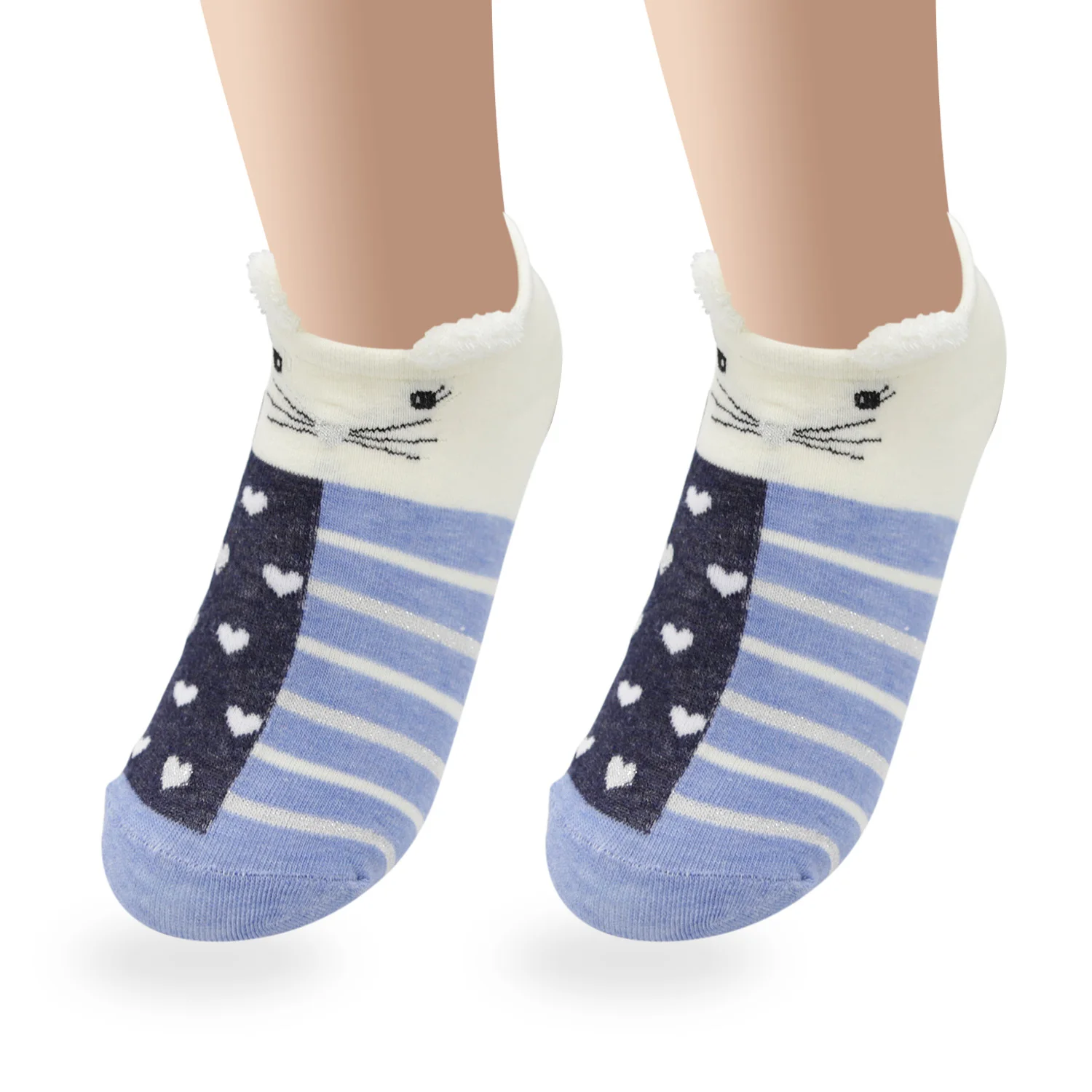 1 шт. в японском стиле, мягкие, теплые, милые, 3D носки с мультяшным животным котом Женские Короткие хлопковые носки, рождественские подарки для женщин - Цвет: 6