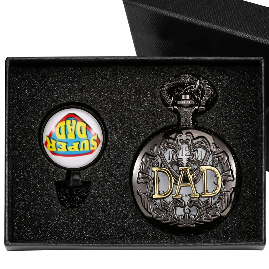 High Graded Hollow Super DAD Pocket Watch Gift Set Dad Sweater